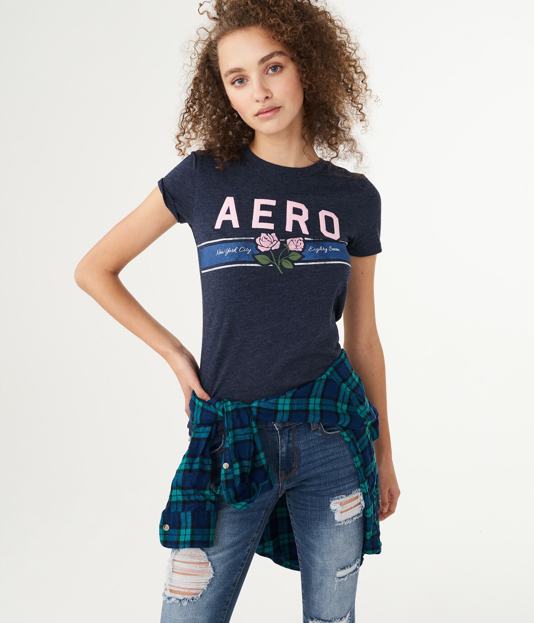 Aero Rose Stripe Graphic Tee