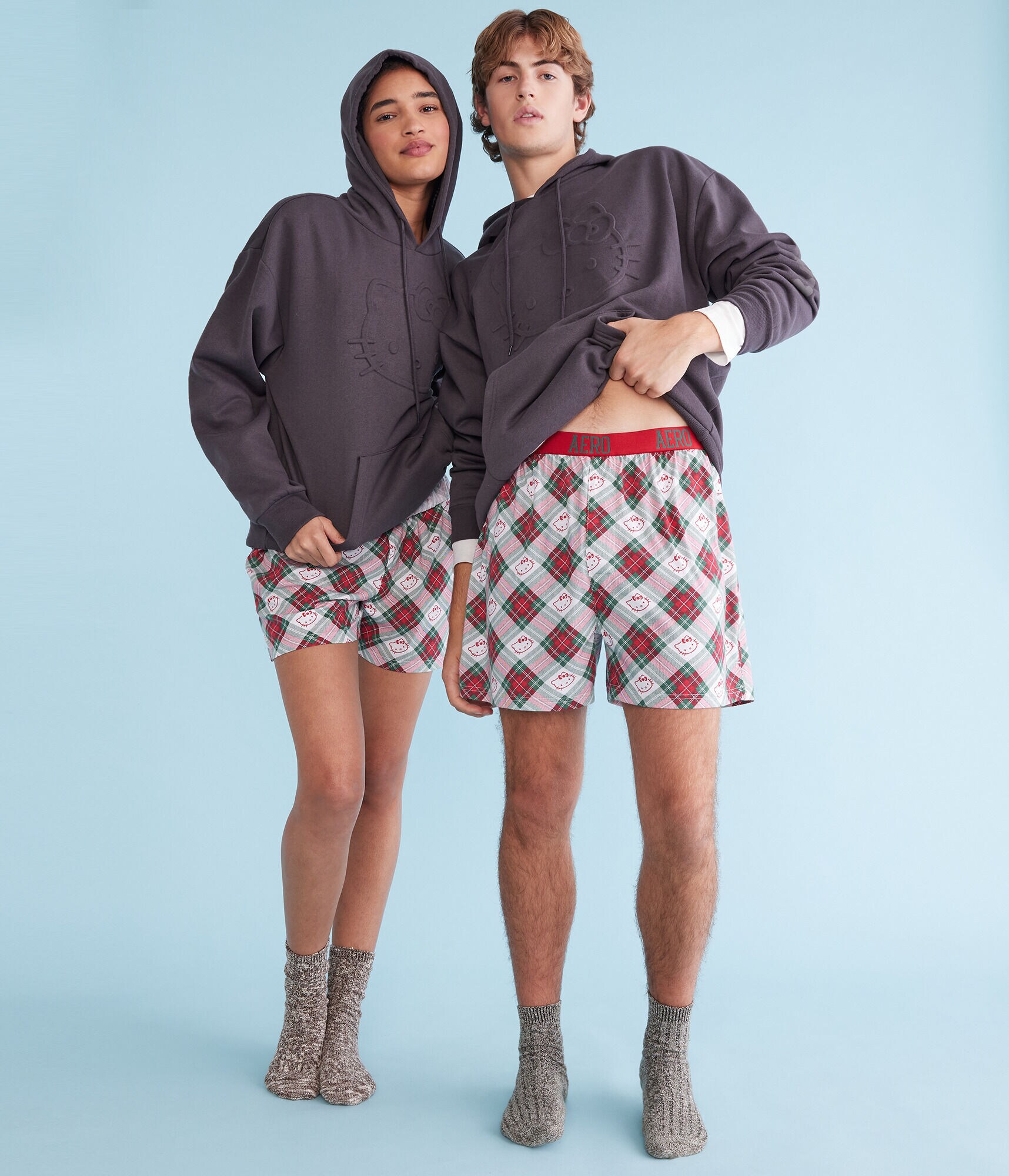 Hello Kitty Plaid Woven Boxers