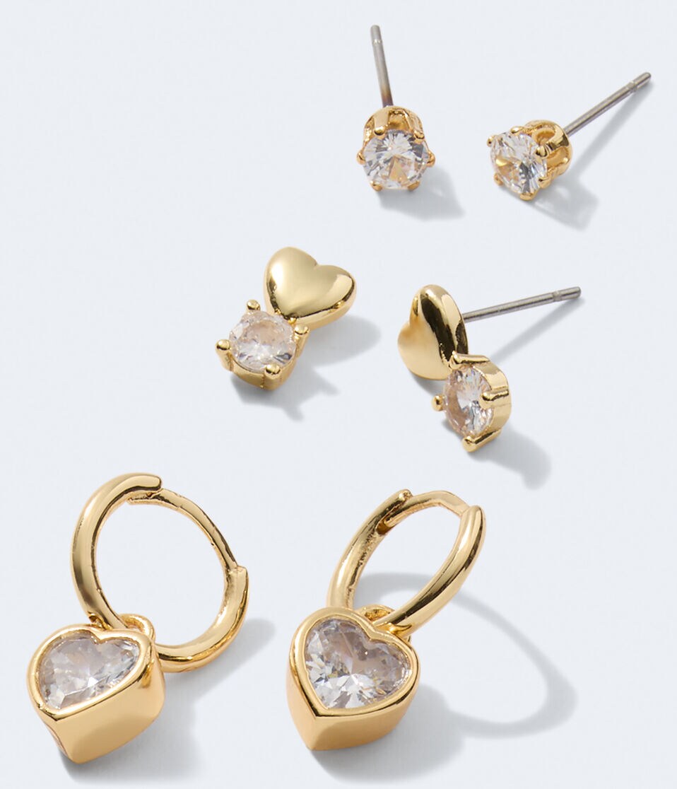 Rhinestone Sparkles Stud & Hoop Earring 3-Pack