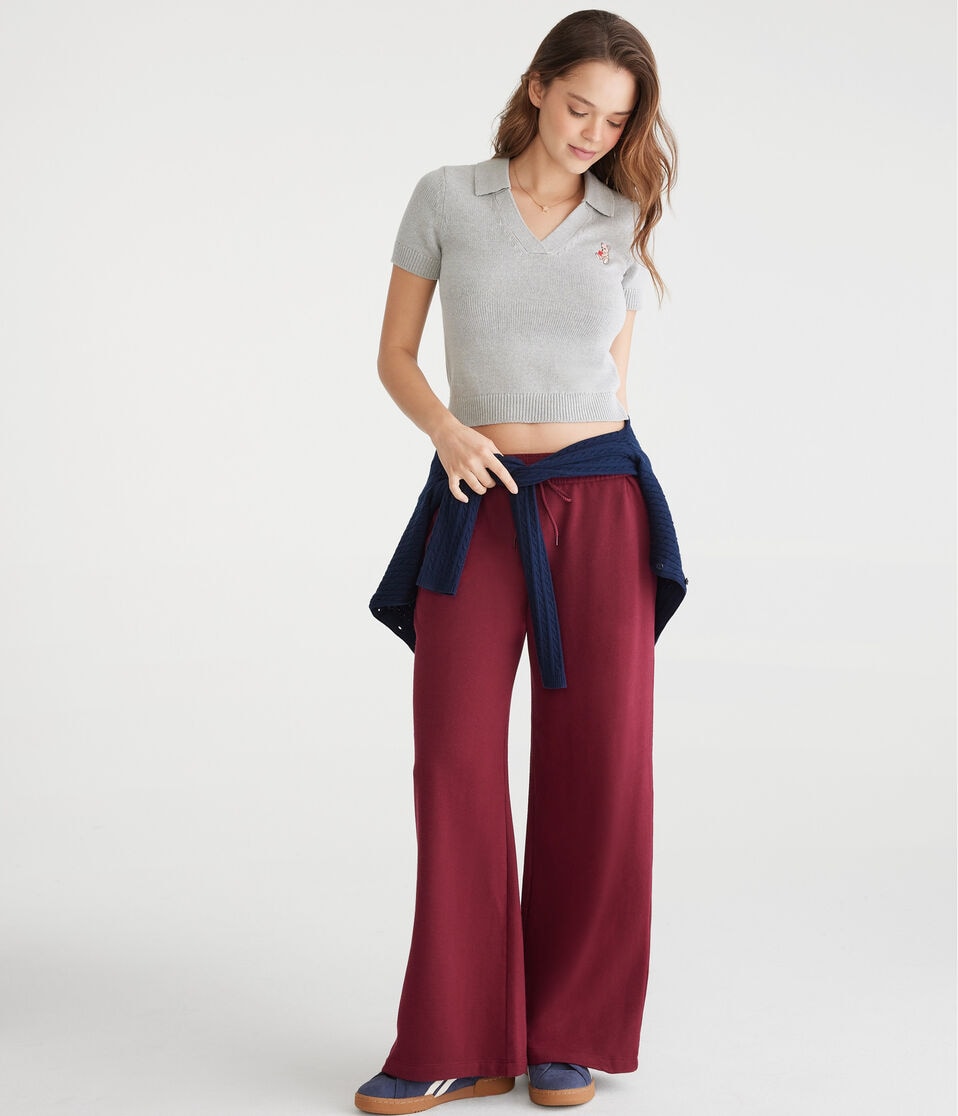 Mid-Rise Wide Leg Sweatpants