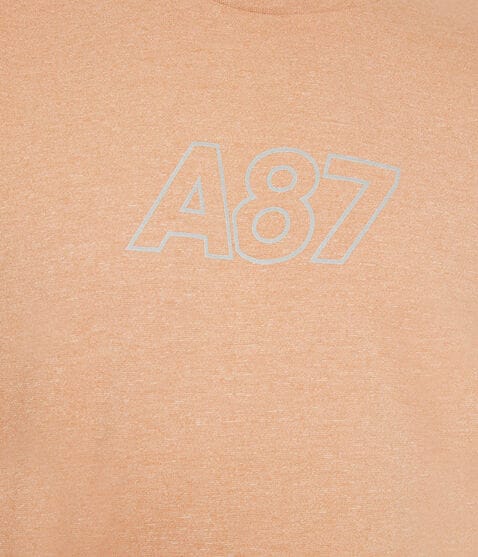 A87 Logo Sleeve Tape Stretch Graphic Tee A87 Logo Sleeve Tape Stretch Graphic Tee
