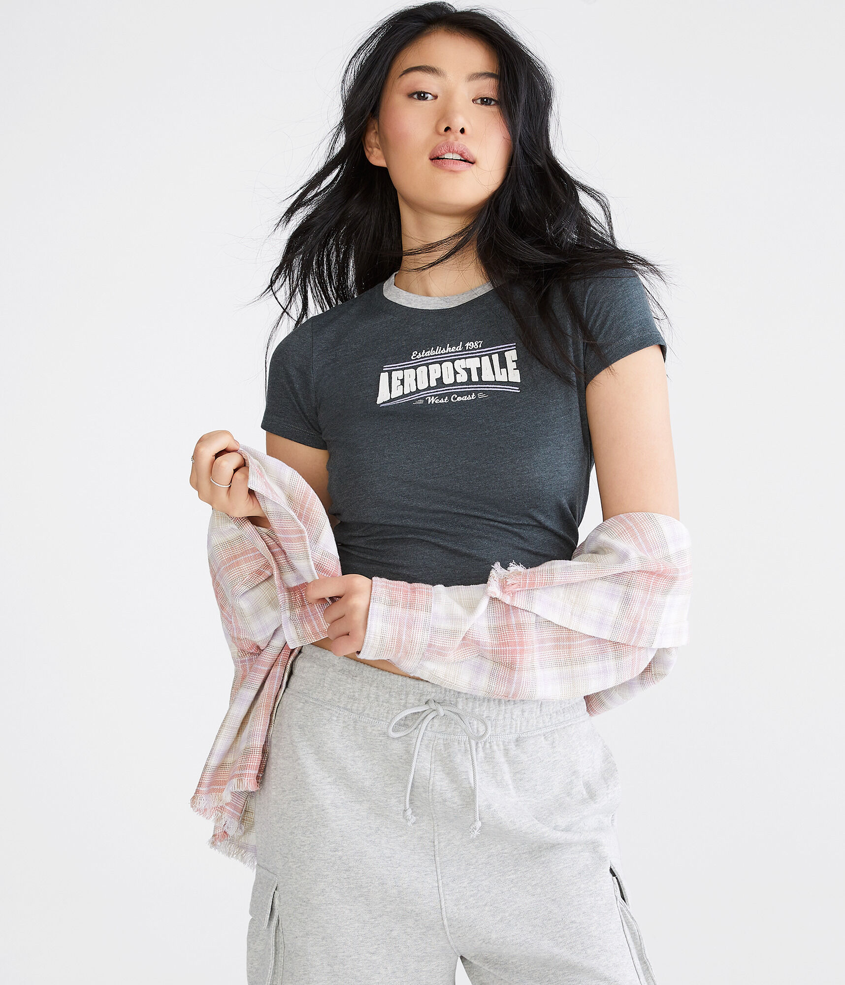 Aero Appliqu&eacute; Ringer Graphic Tee