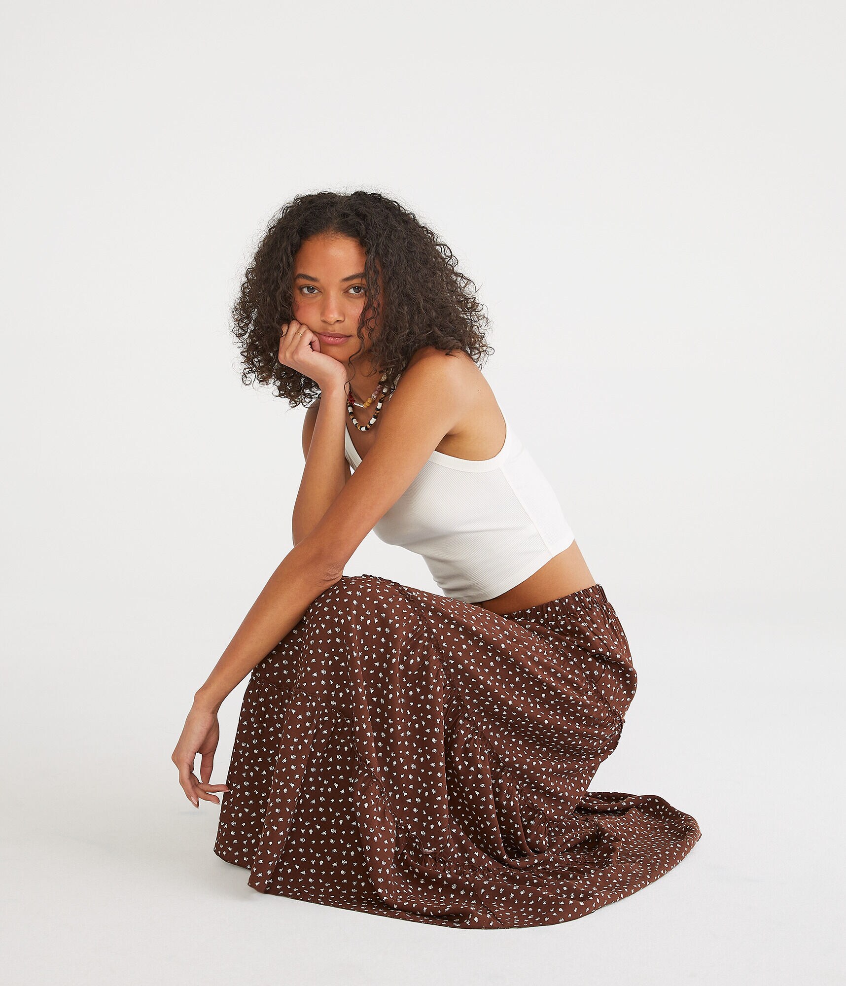 Floral Tiered Maxi Skirt