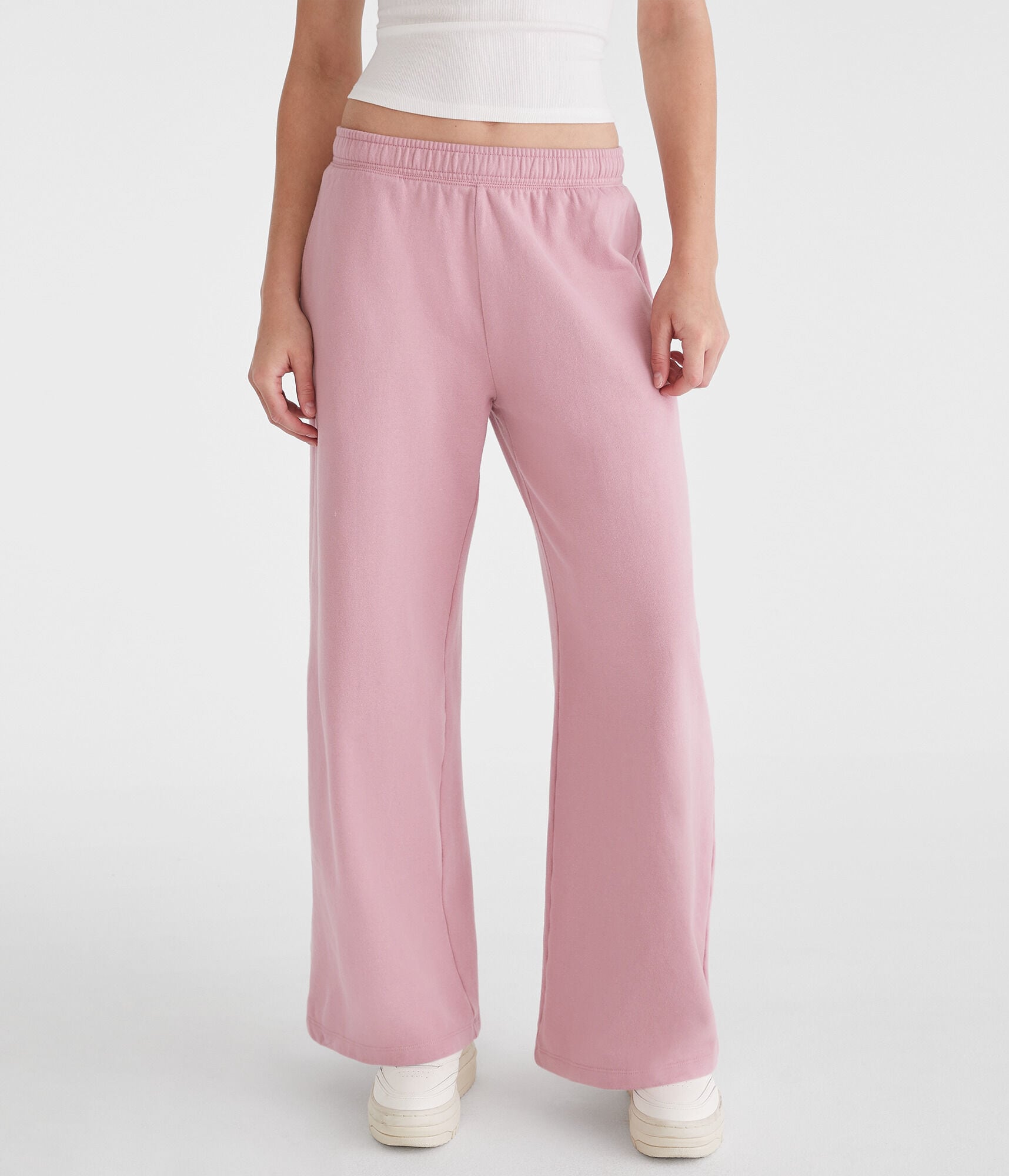Mid-Rise Wide Leg Sweatpants