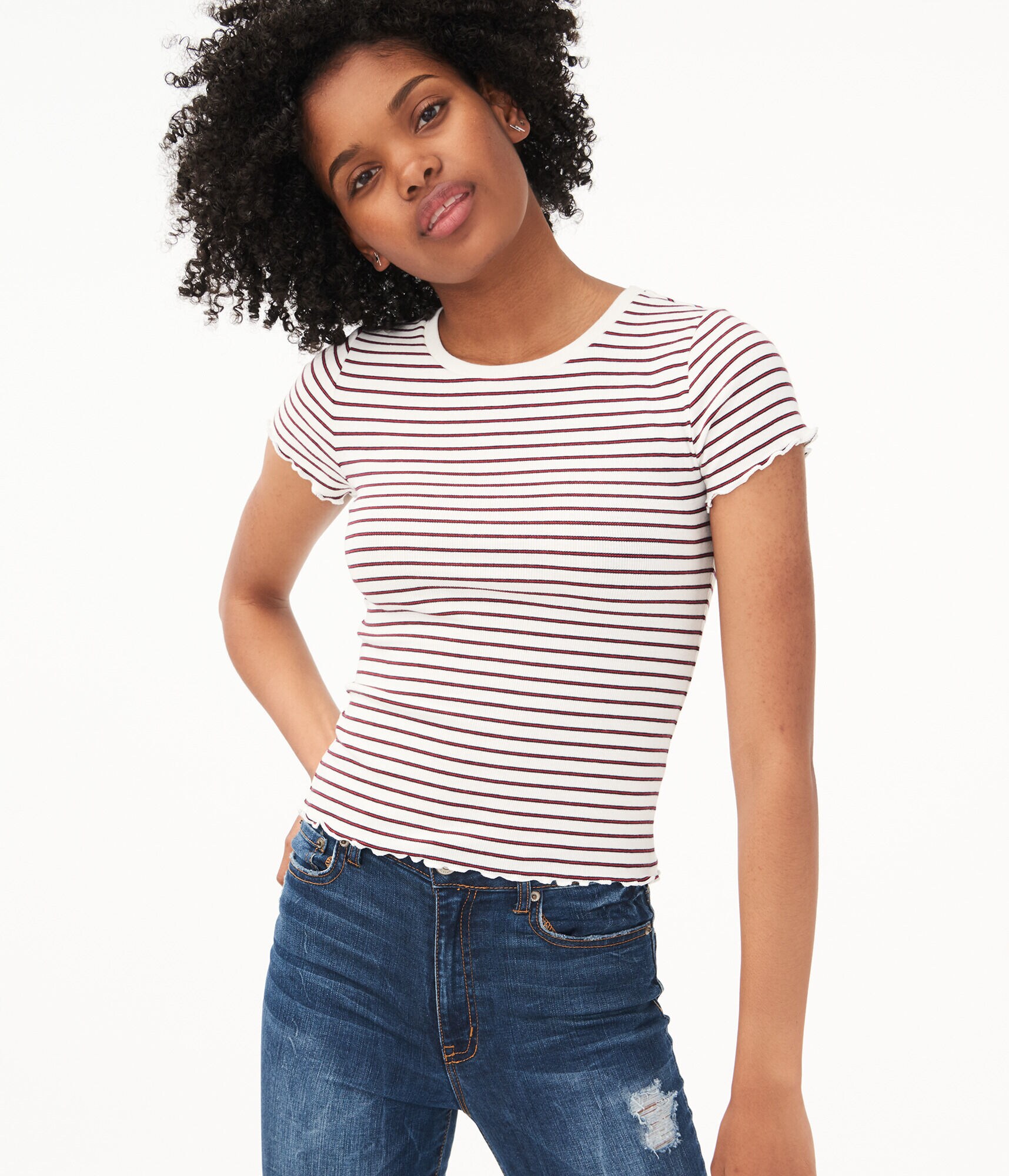 Striped Shrunken Tee
