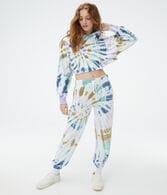 Tie-Dye Slouchy High-Rise Cinched Sweatpants