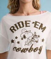 Peanuts® | Aéropostale Western Snoopy Cowboy Off-The-Shoulder Boyfriend Tee