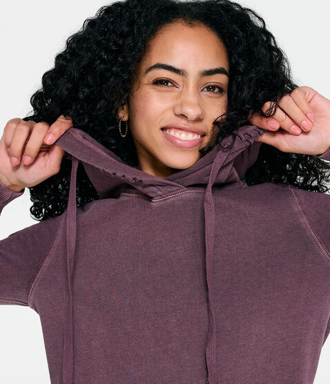 Distressed Pullover Hoodie