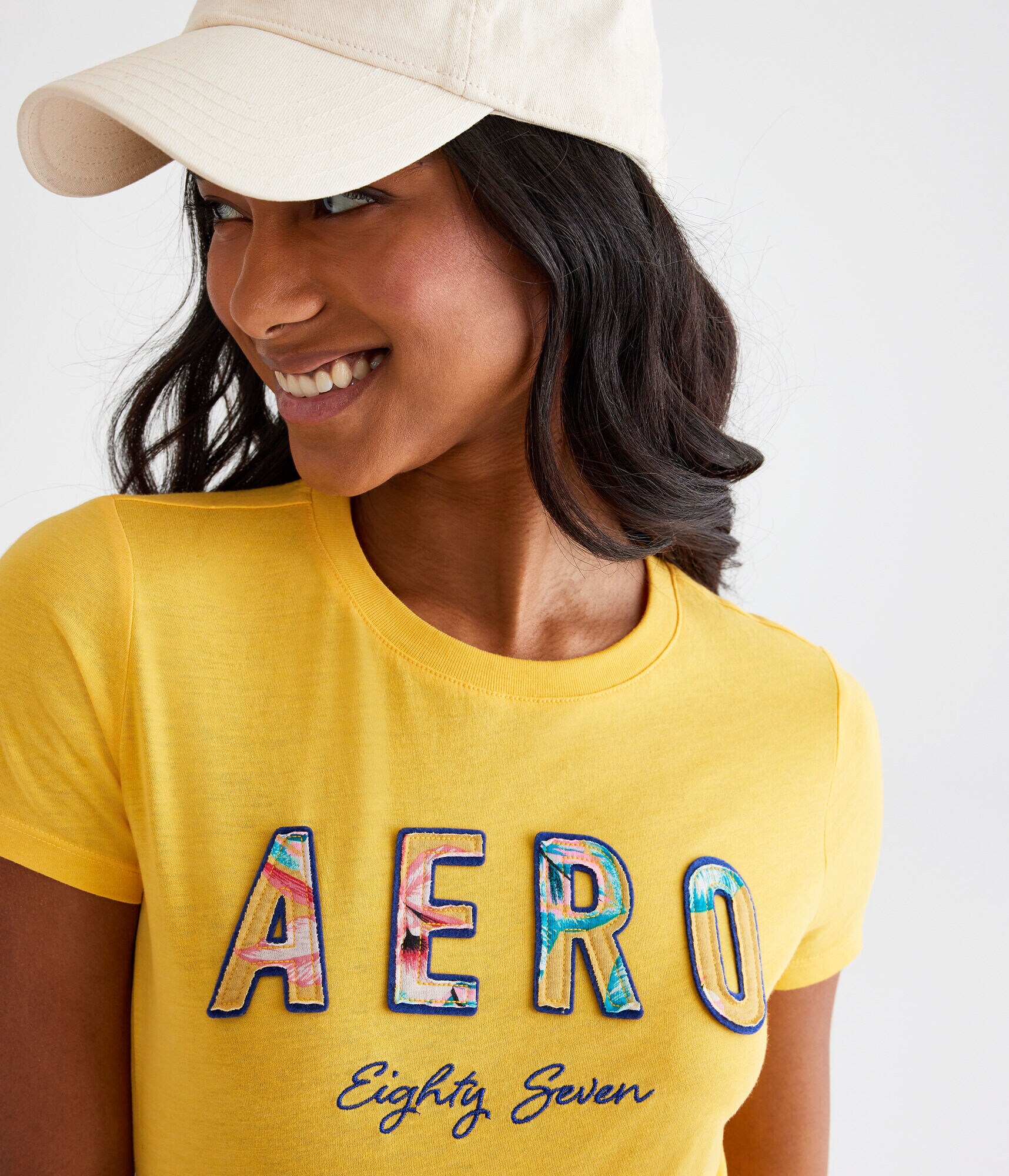 Aero Floral Fill Appliqu&eacute; Graphic Tee