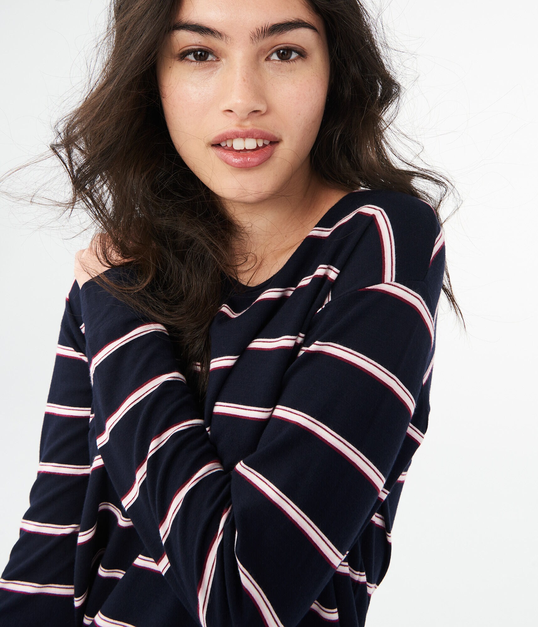 Long Sleeve Striped Tomboy Tee