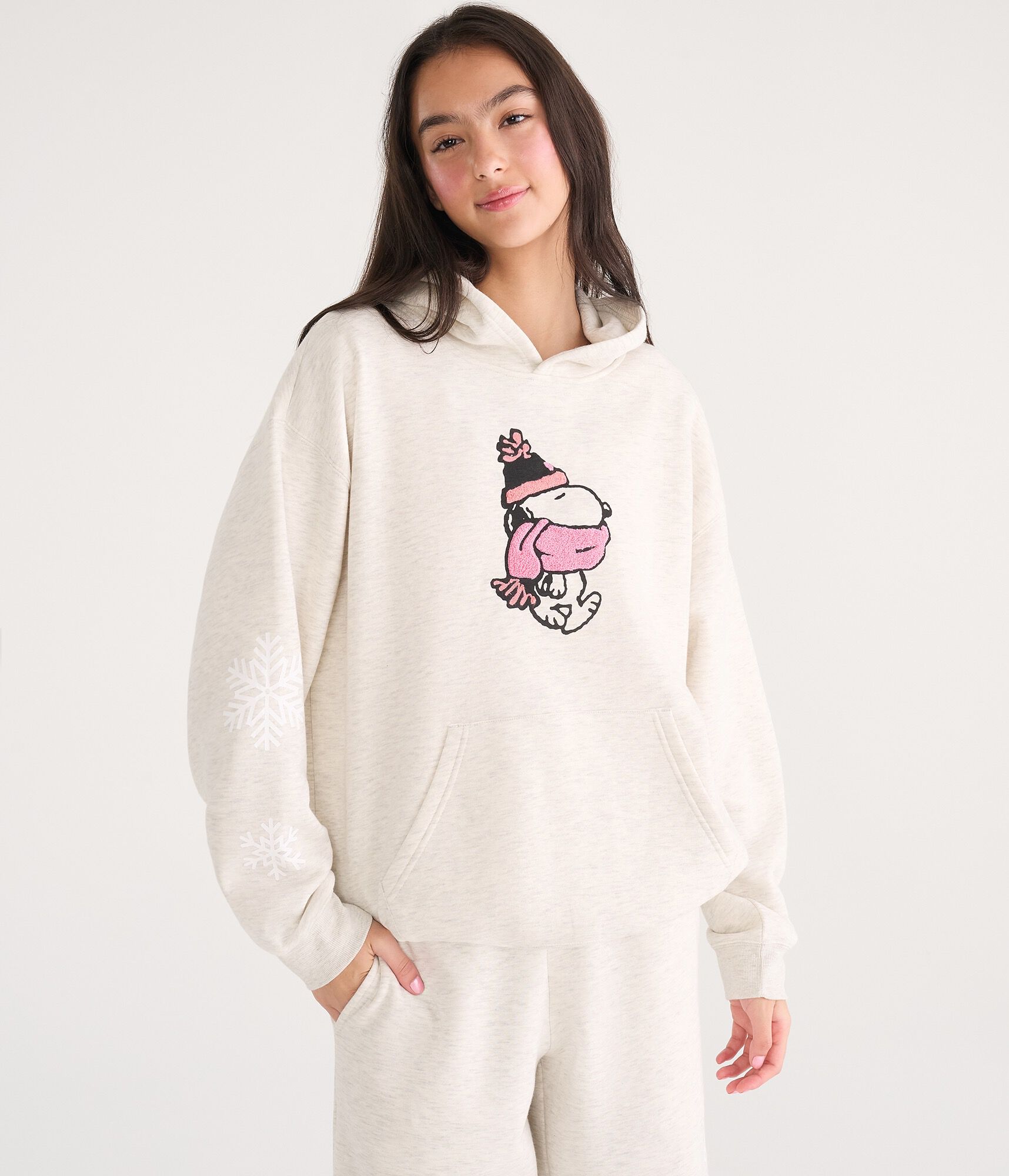 Snoopy Scarf Oversized Pullover Hoodie