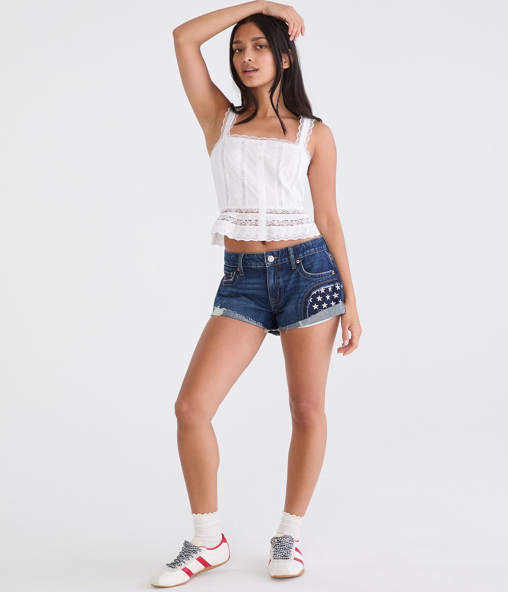 Vintage Low-Rise Denim Shorty Shorts