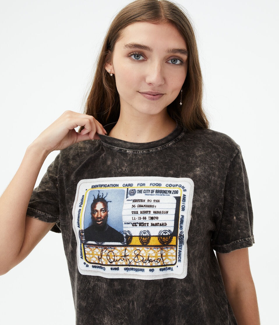 Ol' Dirty Bastard ID Card Washed Boyfriend Graphic Tee***