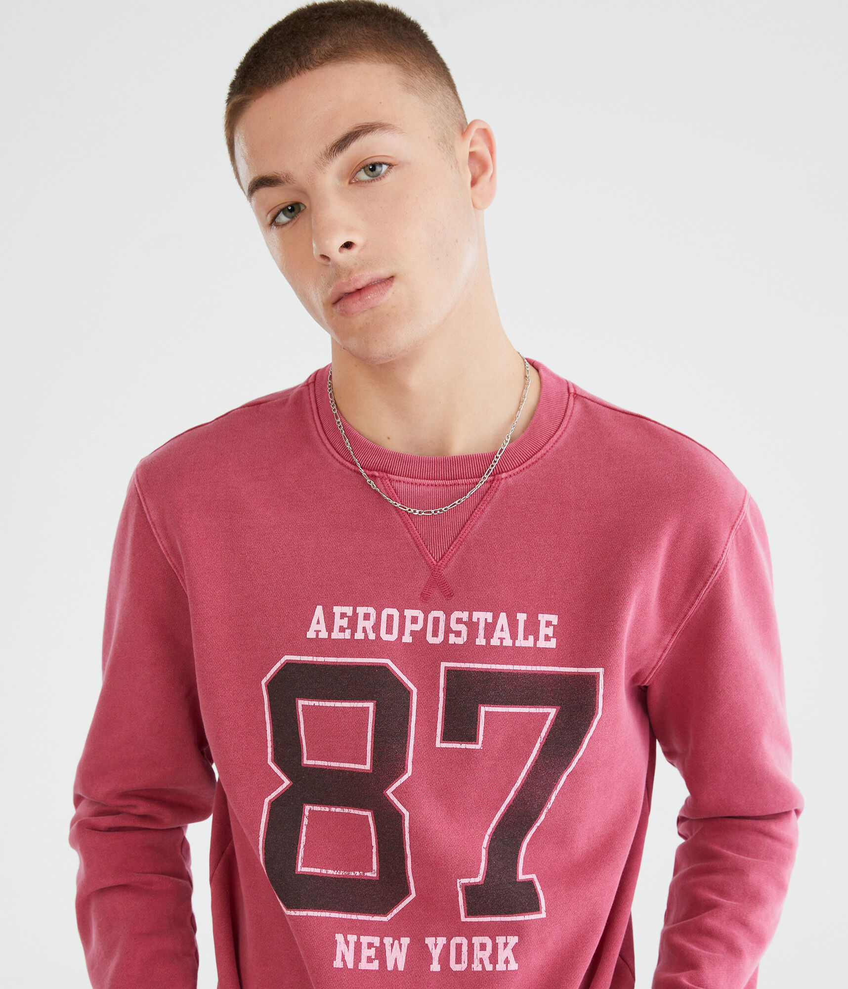 Aeropostale 87 New York Washed Crew Sweatshirt