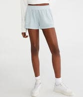 Washed Mid-Rise Waffle Shorts