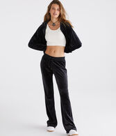 Flare High-Rise Velour Pants