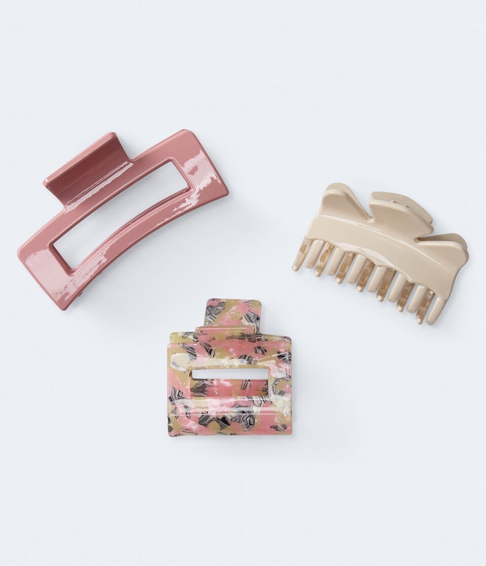 Mixed Shape Claw Hair Clip 3-Pack