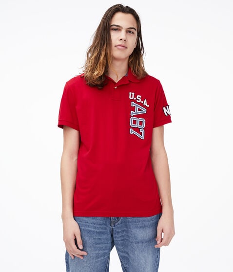 USA A87 Jersey Graphic Polo USA A87 Jersey Graphic Polo