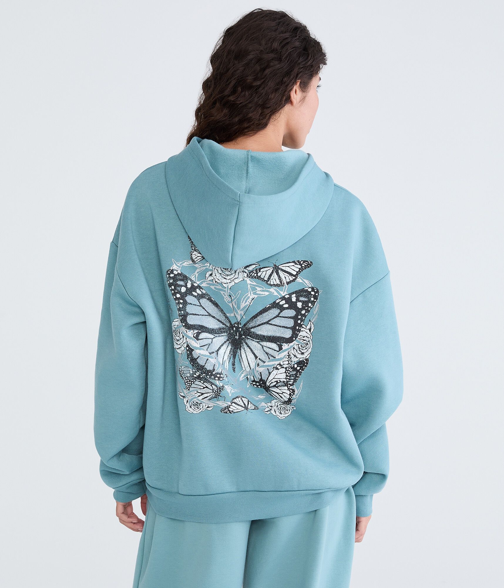 Cloud Soft Butterfly Barbed Wire Pullover Hoodie
