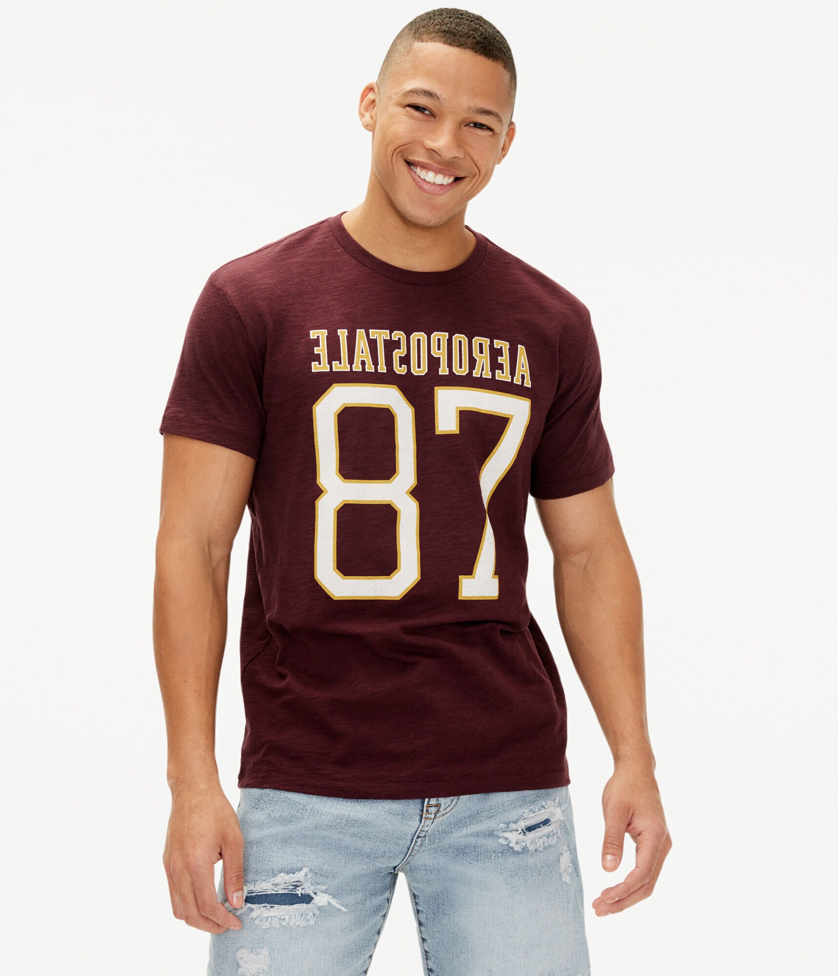 Backward Aeropostale 87 Graphic Tee