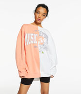 MTV Spliced Oversized Crew Sweatshirt