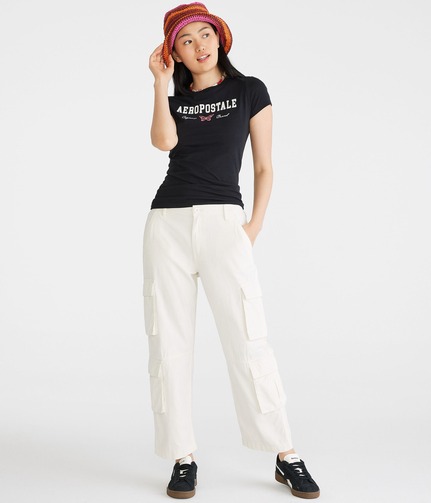 Double-Pocket Cropped Utility Cargo Pants