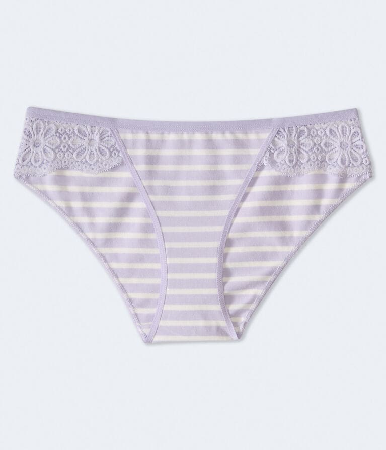 Striped Side-Lace Hipster