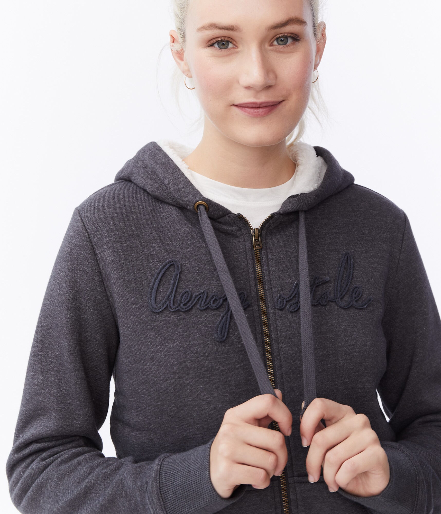 Aeropostale faux fur hoodie Clearance