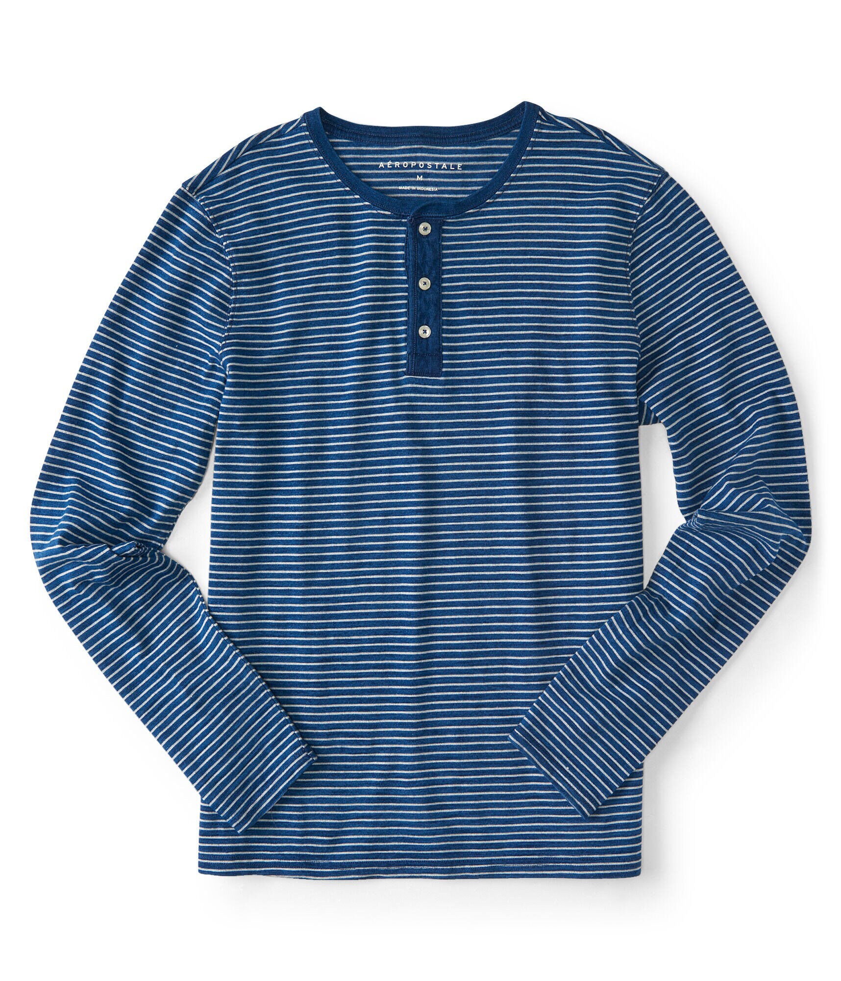 Long Sleeve Thin Stripe Henley