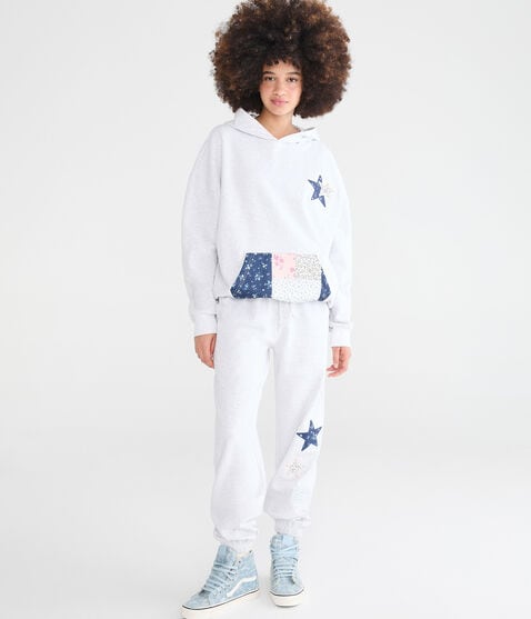 Cloud Soft Patchwork Slouchy High-Rise Jogger Sweatpants Cloud Soft Patchwork Slouchy High-Rise Jogger Sweatpants