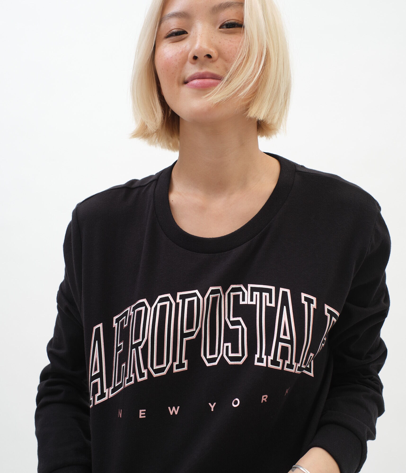 Long Sleeve Aeropostale New York Foil Graphic Tee***