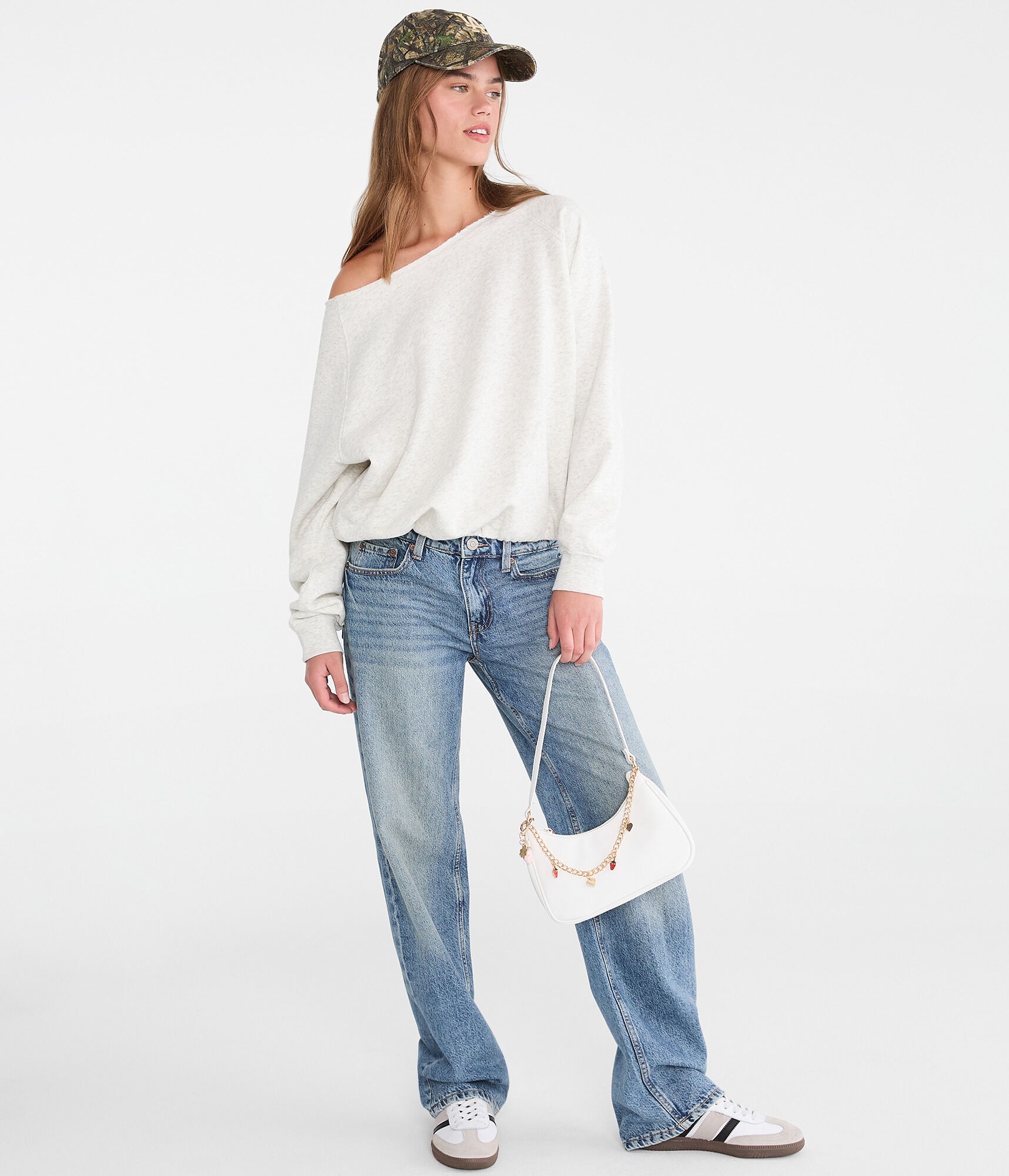 Cloud Soft Slash-Neck Bubble Sweatshirt