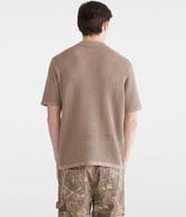 Pointelle Stripe Sweater Shirt