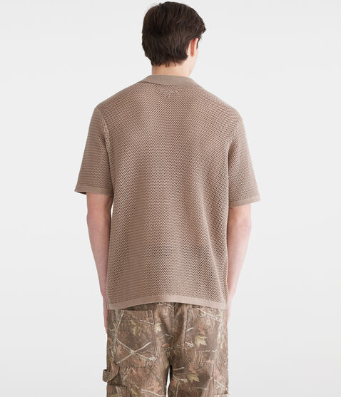 Pointelle Stripe Sweater Shirt Pointelle Stripe Sweater Shirt