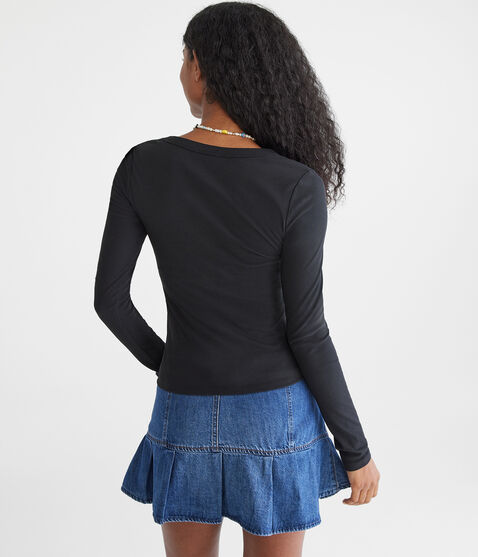 Long Sleeve Buttery Soft V-Neck Henley Long Sleeve Buttery Soft V-Neck Henley