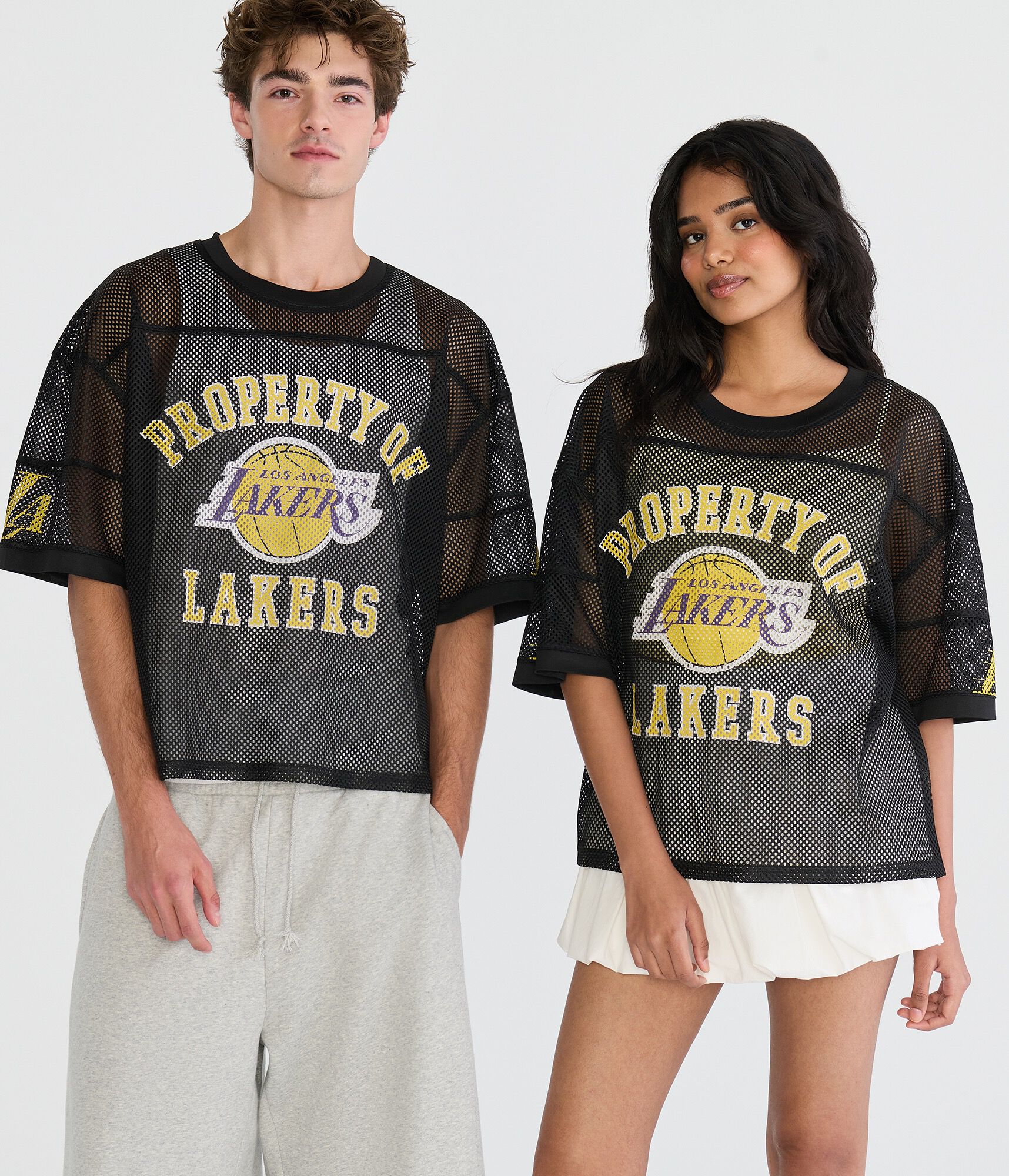 Property Of Los Angeles Lakers Boxy Mesh Tee