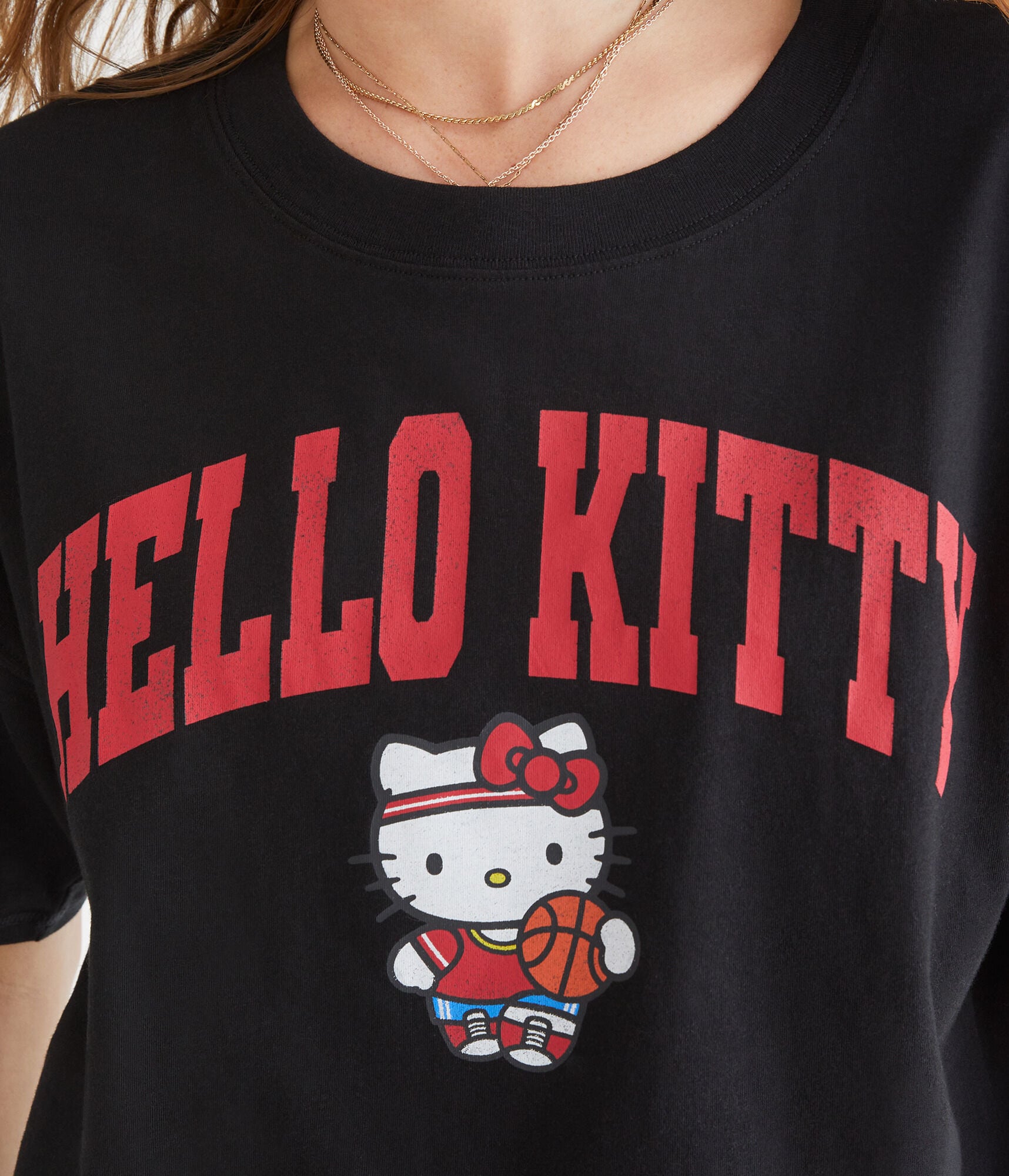 Hello Kitty Cropped Boyfriend Graphic Tee