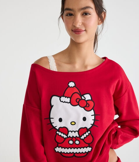Hello Kitty | Aero Santa Suit Off-The-Shoulder Sweatshirt Hello Kitty | Aero Santa Suit Off-The-Shoulder Sweatshirt