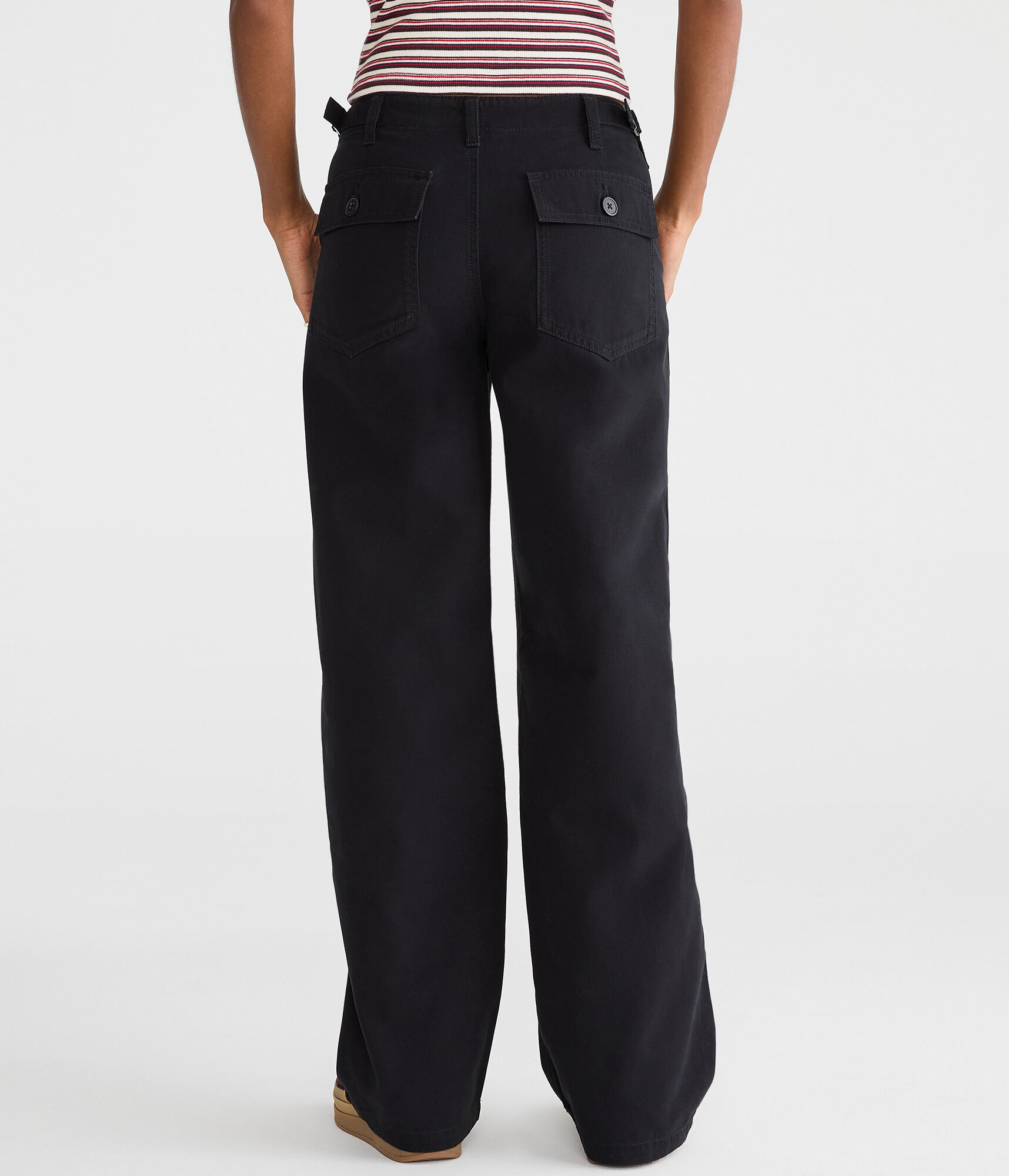 Low-Rise Straight Leg Pants