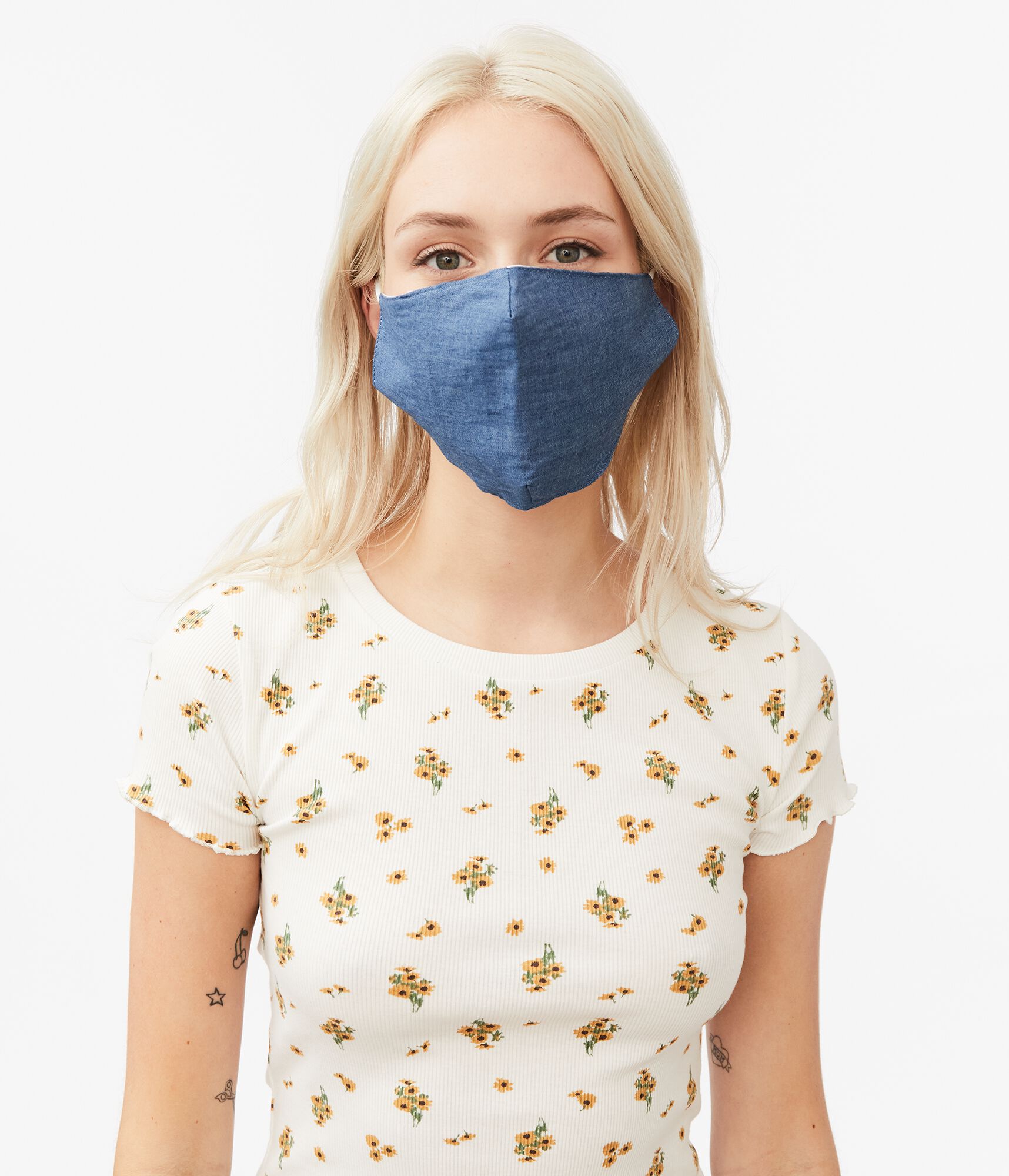 Bandana-Print &amp; Denim Mask 2-Pack