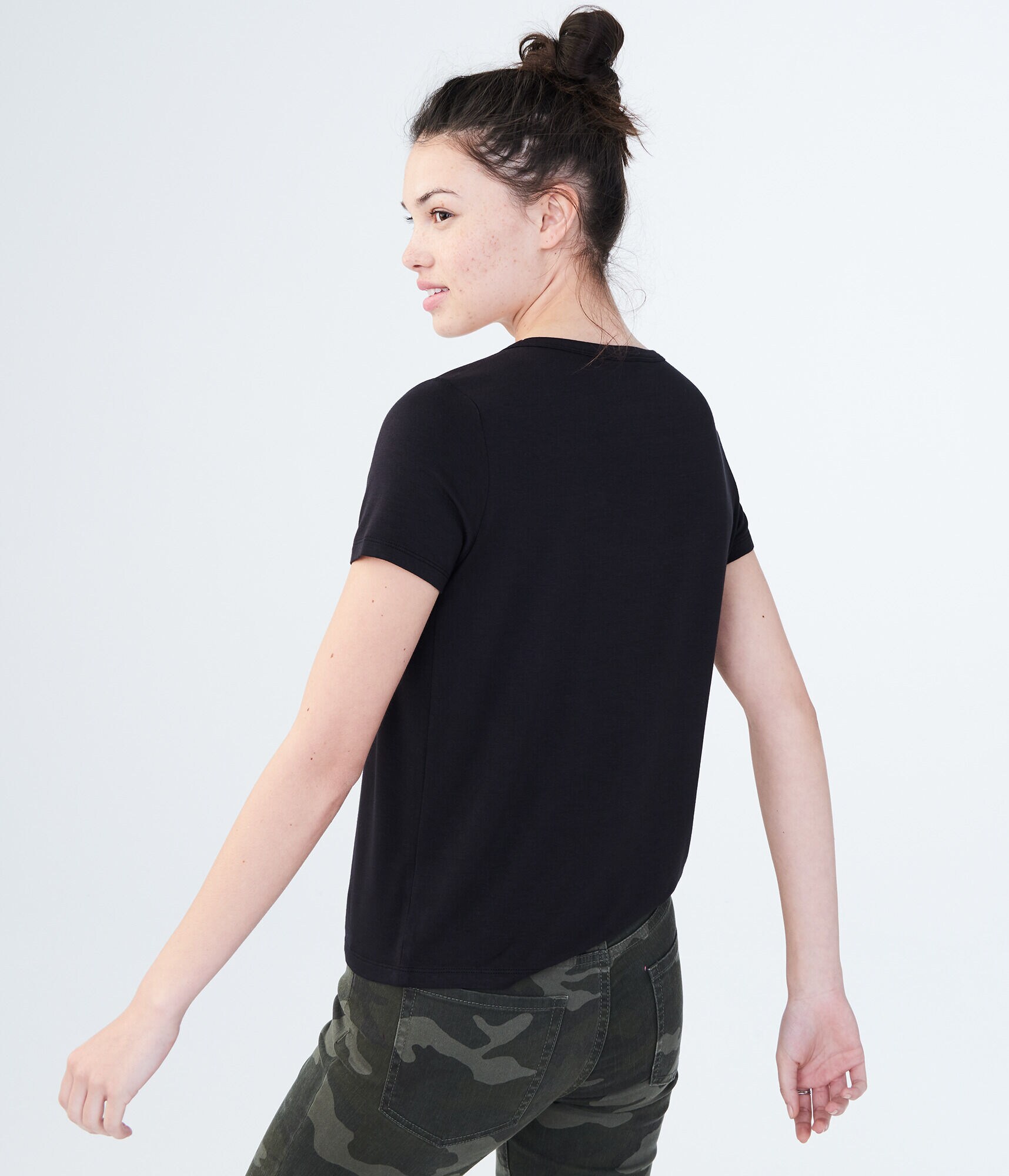 Solid Lace-Up Tee