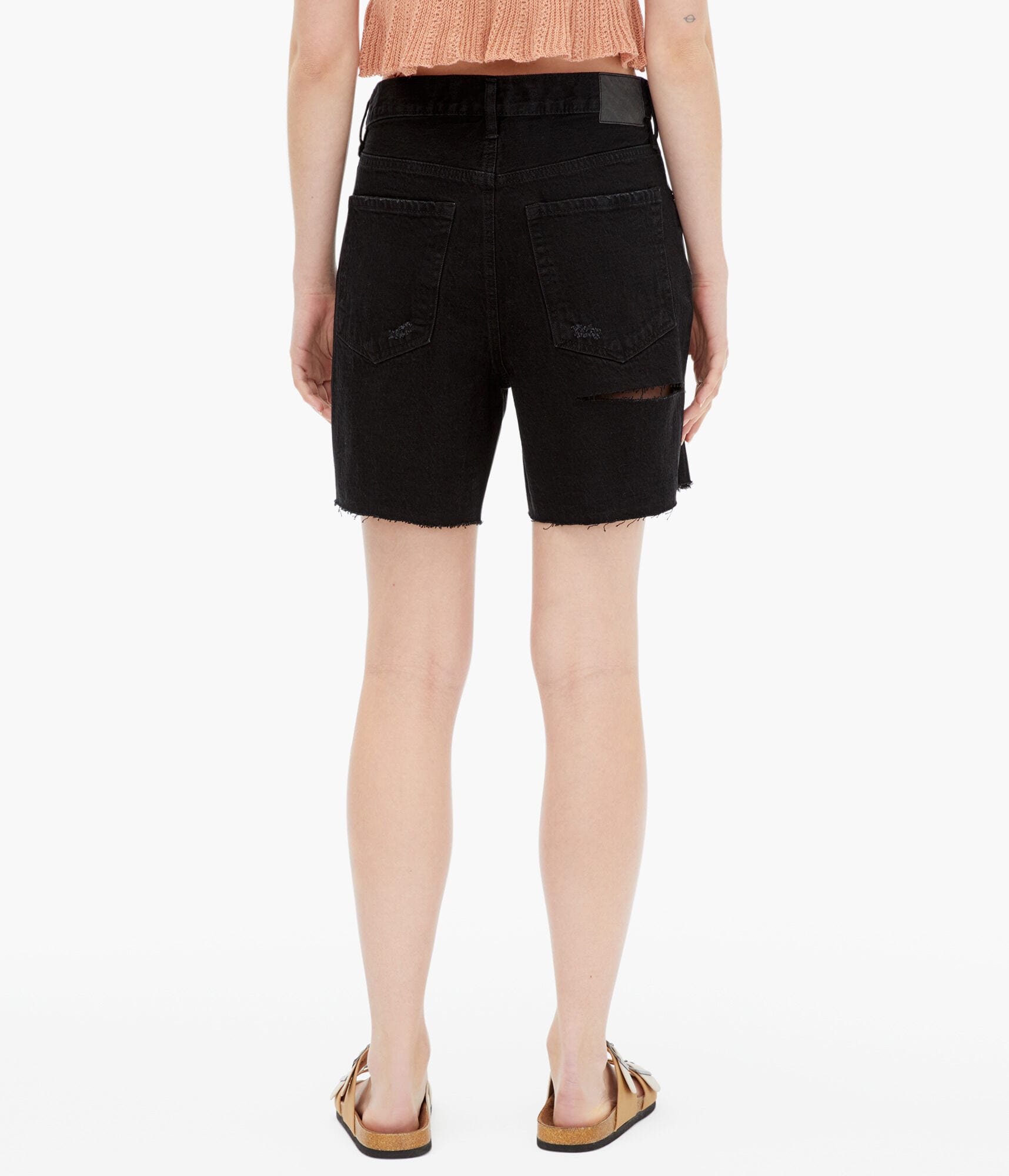 '90s High-Waisted Baggy Hemp Denim Shorts