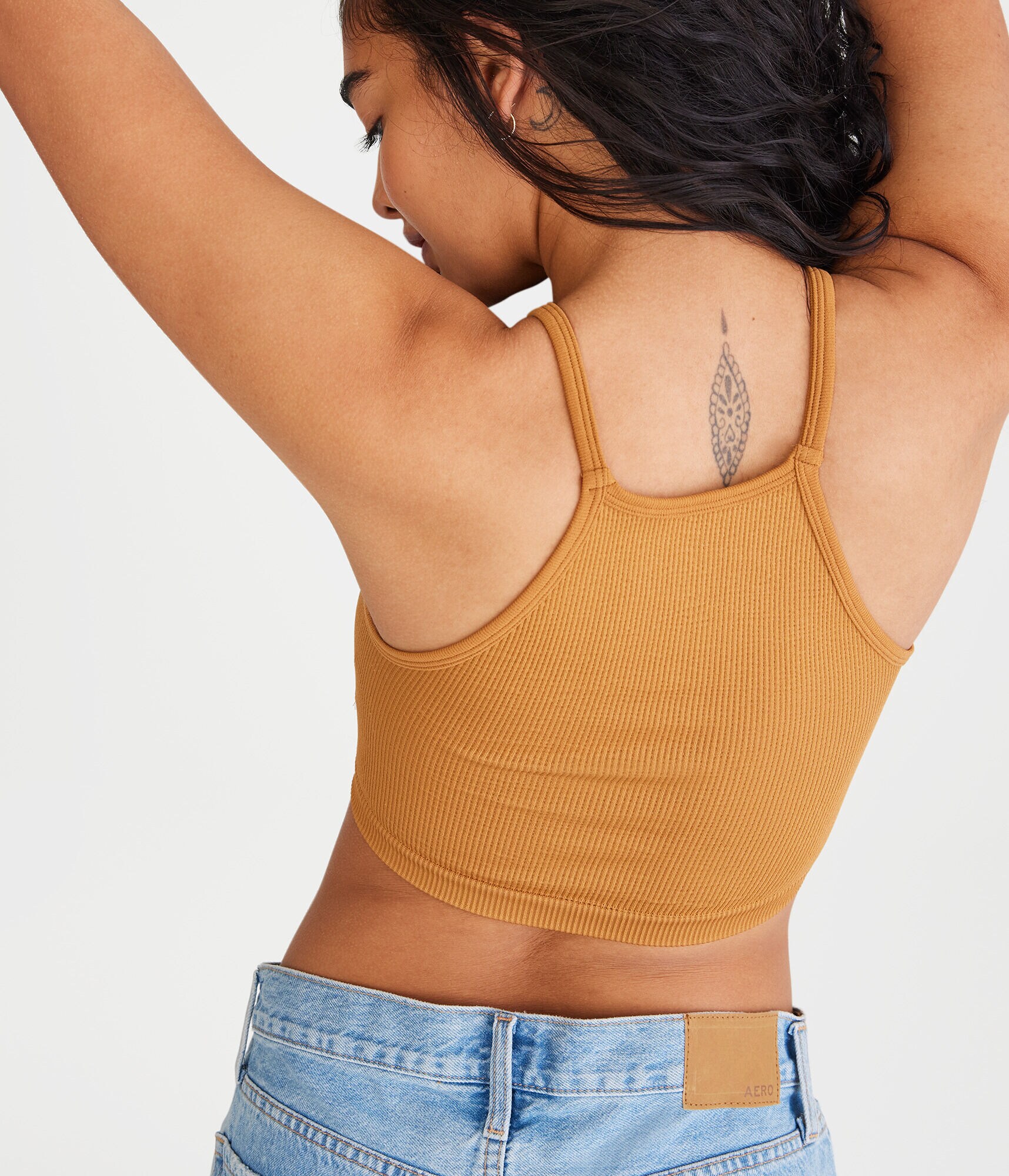 Seriously Soft Ribbed High-Neck Cropped Cami