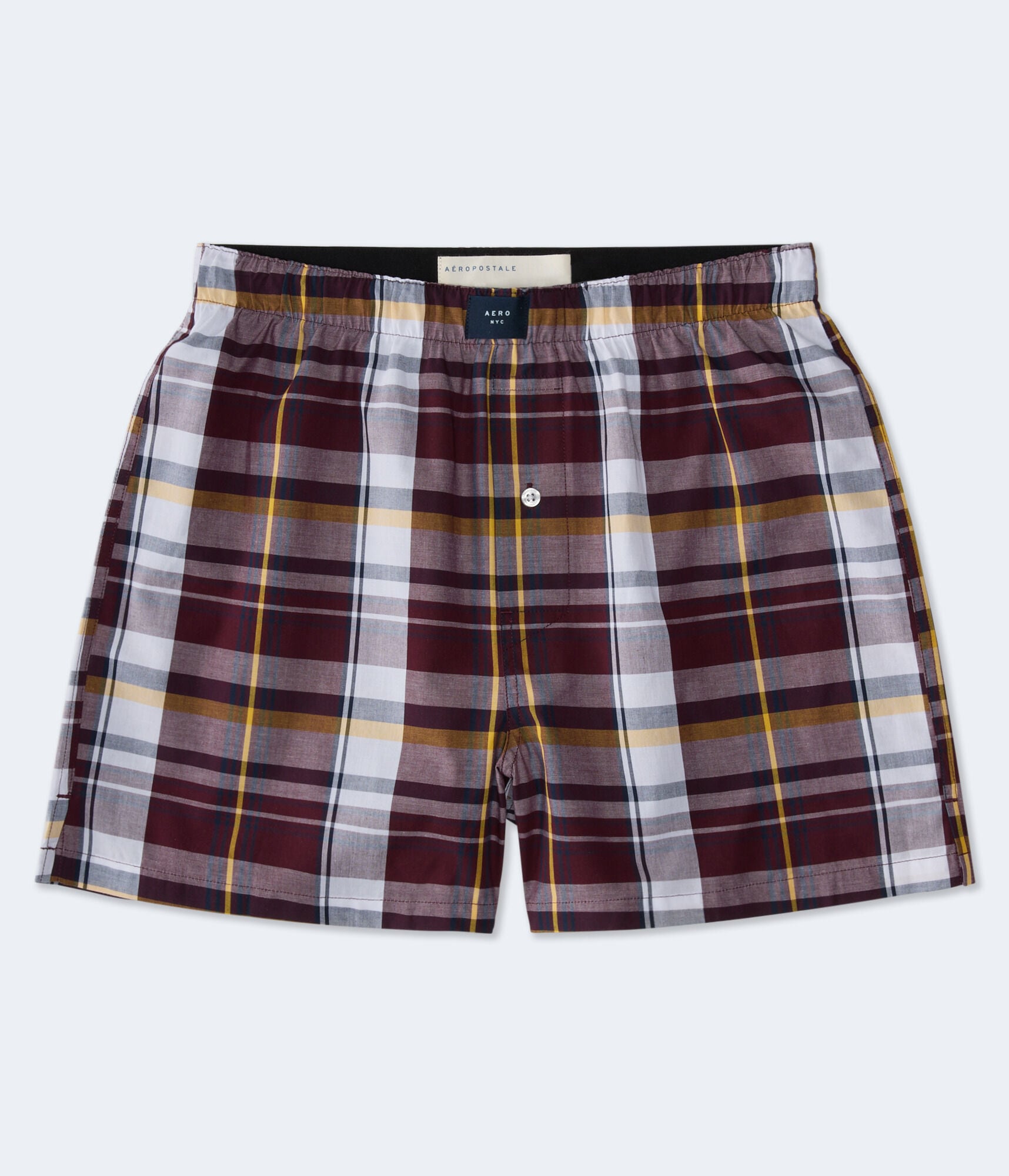 Wide Plaid Woven Boxers
