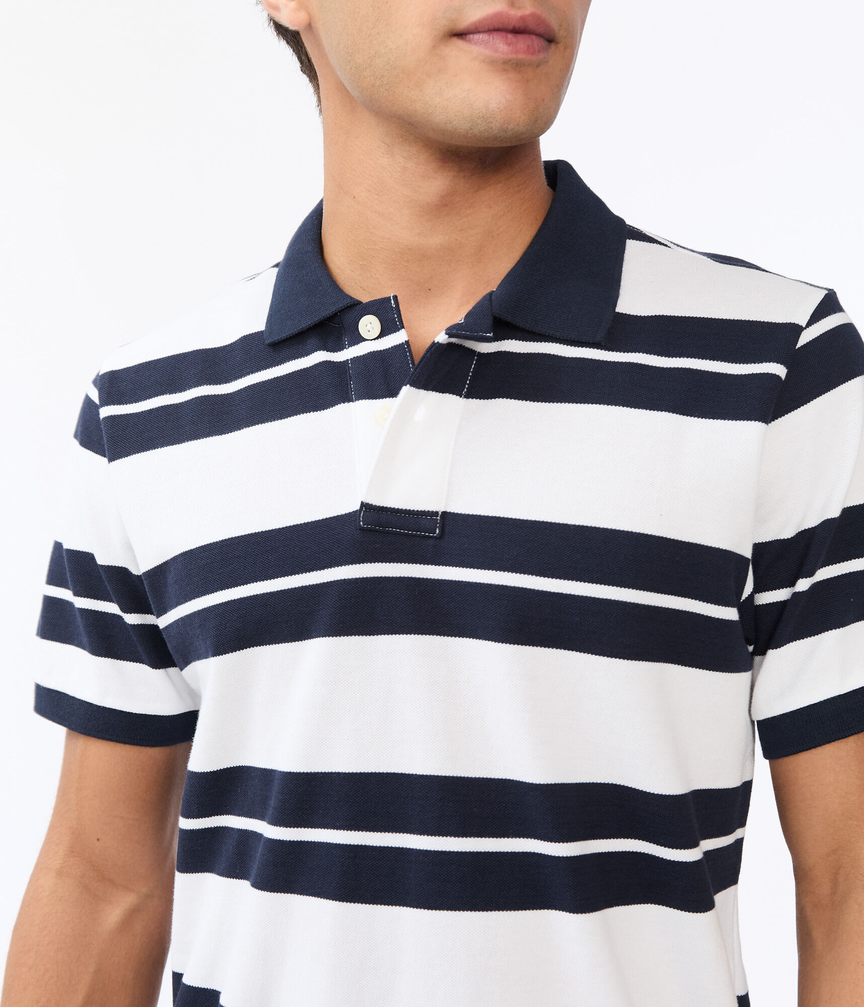 Thick Stripe Piqu&eacute; Polo