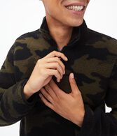 Patterned Sherpa Quarter-Zip Pullover Jacket