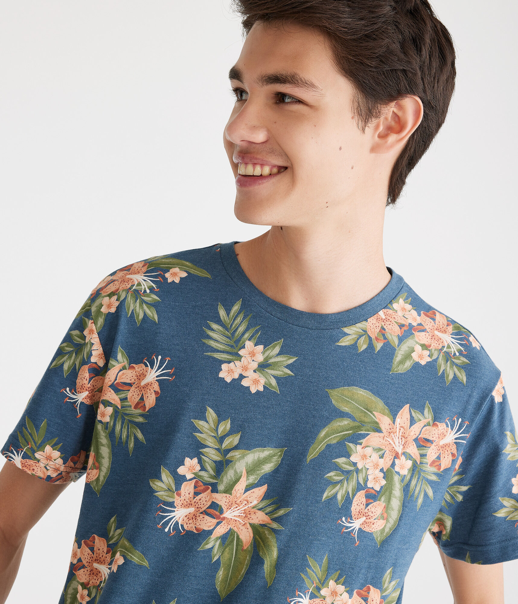 Tropical Floral Print Graphic Tee