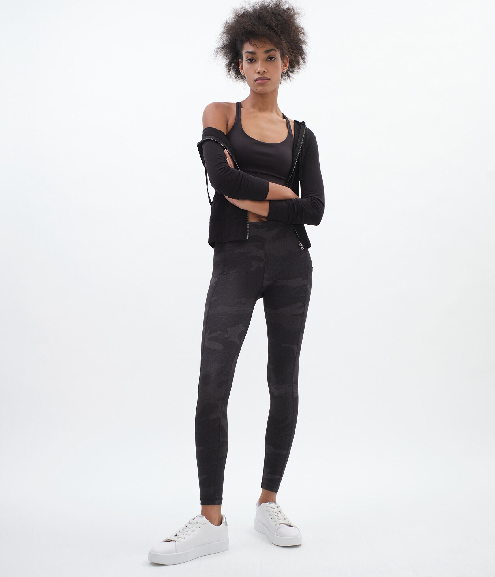 Dark Camo Flex High-Rise Pocket Ankle Leggings