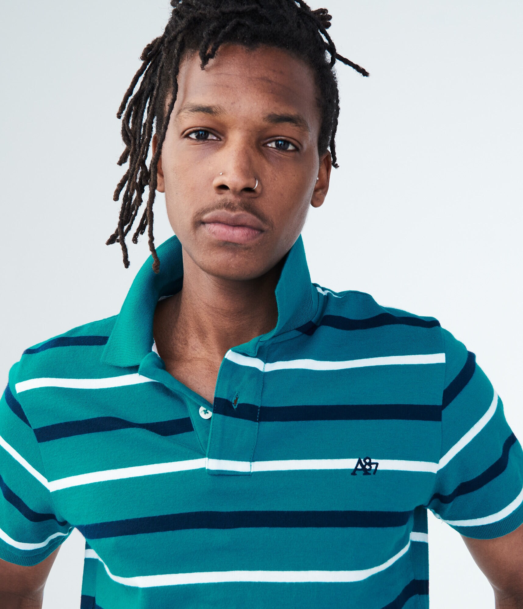 A87 Striped Jersey Polo