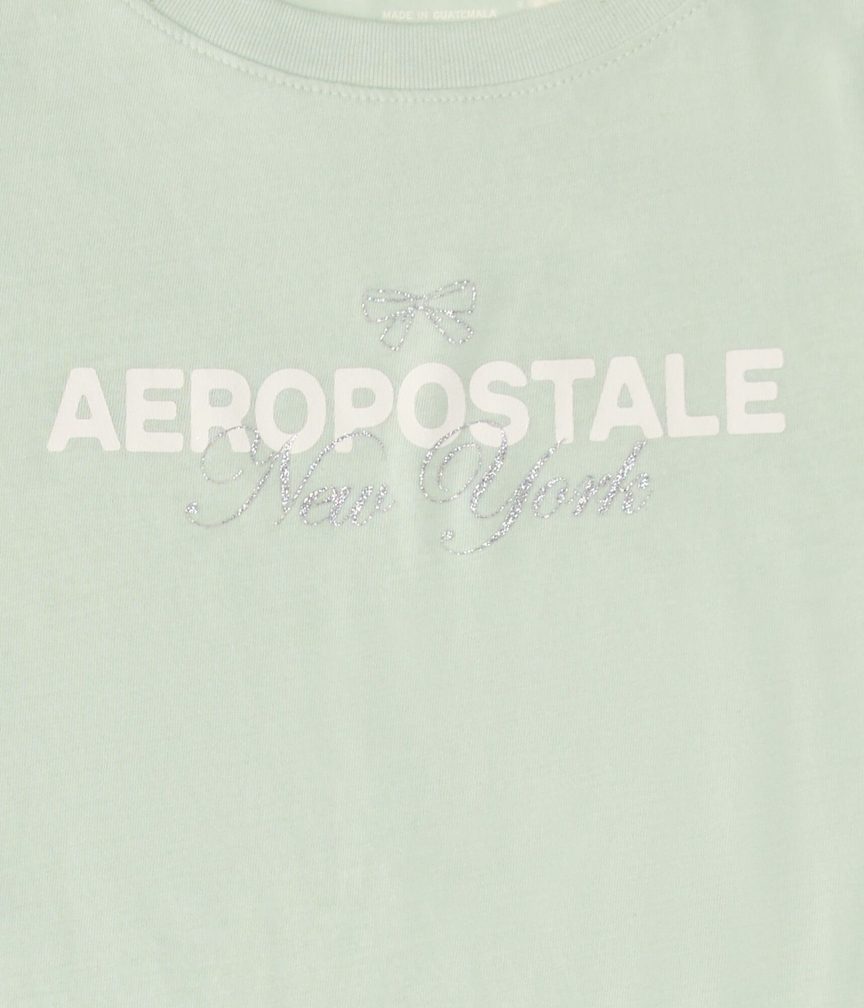 Aeropostale Bow Glitter Graphic Tee